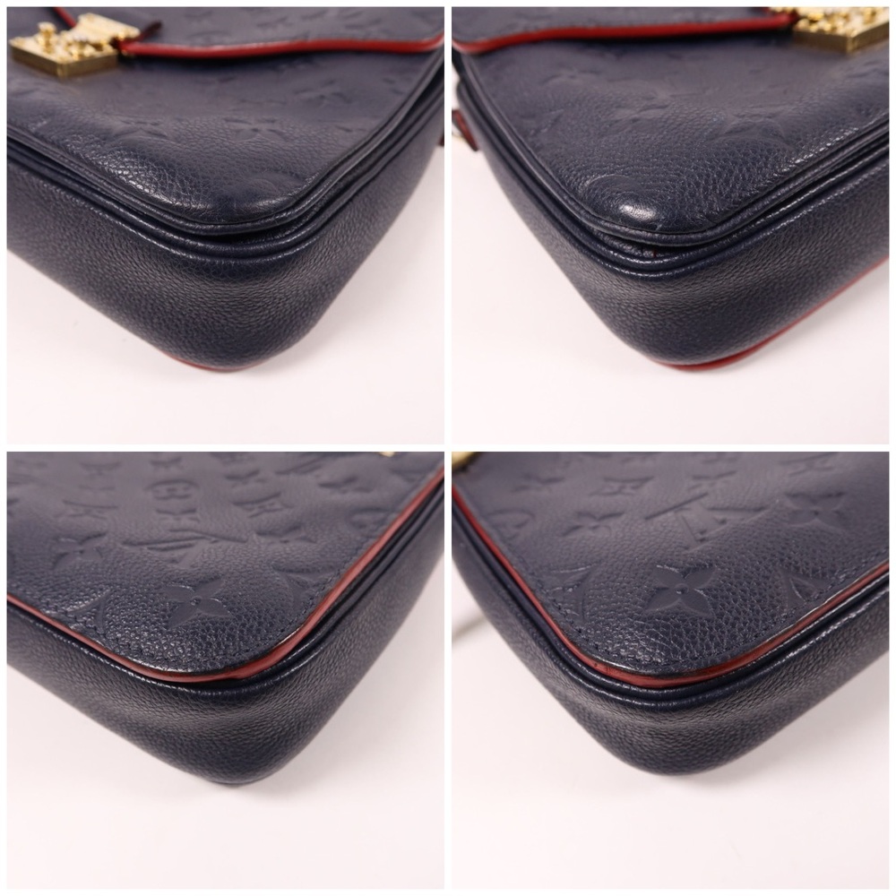 ✨🛍️ Louis Vuitton Navy Blue Empreinte Leather Pochette Métis - Picture 3 of 8